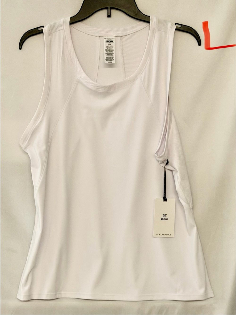 RBX White Women's Athletic Tank Top - Scoop Neck Performance Layer